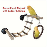Wooden Parrot Stand Climbing Ladder Swing Toy