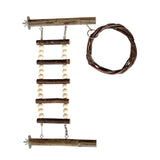 Wooden Parrot Stand Climbing Ladder Swing Toy