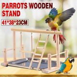 Wooden Bird Playground Ladder Perch Gym
