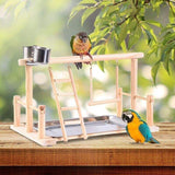 Wooden Bird Playground Ladder Perch Gym