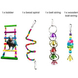 10 pcs Parrot Toys Set - Swing Ladder Chew Bell Toys