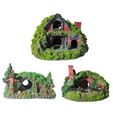 Resin Grass House Aquarium Ornament
