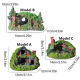 Resin Grass House Aquarium Ornament