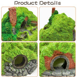 Resin Grass House Aquarium Ornament