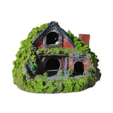 Resin Grass House Aquarium Ornament
