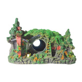 Resin Grass House Aquarium Ornament