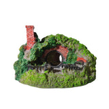 Resin Grass House Aquarium Ornament