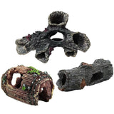 3 pcs Aquarium Resin Decoration - Submerged Wood Cave