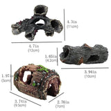 3 pcs Aquarium Resin Decoration - Submerged Wood Cave