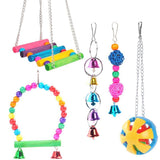 5PCS Hanging Parrot Toys Set with Swings and Ladders