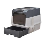 Large Enclosed Cat Litter Box with Drawer and Scoop