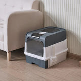 Large Enclosed Cat Litter Box with Drawer and Scoop