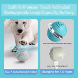 2PCS Blue Rechargeable Automatic Jumping Pet Toy Ball