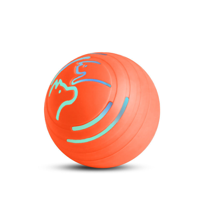 2PCS Orange Rechargeable Automatic Jumping Pet Toy Ball