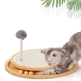 Wooden Interactive Cat Toy – Spinning Track & Wand Toy