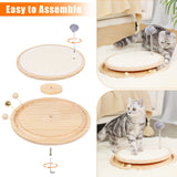 Wooden Interactive Cat Toy – Spinning Track & Wand Toy