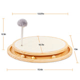 Wooden Interactive Cat Toy – Spinning Track & Wand Toy