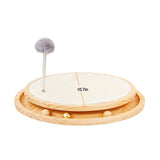 Wooden Interactive Cat Toy – Spinning Track & Wand Toy