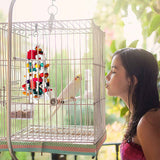 Colourful Parrot Toy with Wooden Beads, Blocks, and Cotton Rope