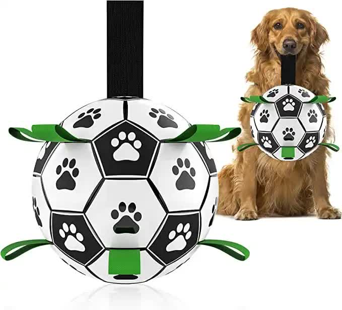 Interactive Dog Toy Soccer Ball with Rope
