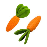 2 PCS Durable Rubber Carrot Dog Toy