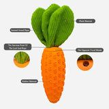2 PCS Durable Rubber Carrot Dog Toy