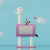 Yellow Chicken-Theme Cat Tree with Tunnel