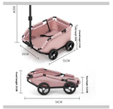 Pink Foldable Pet Travel Wagon for Small Dogs