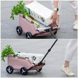 Grey Foldable Pet Travel Wagon for Small Dogs