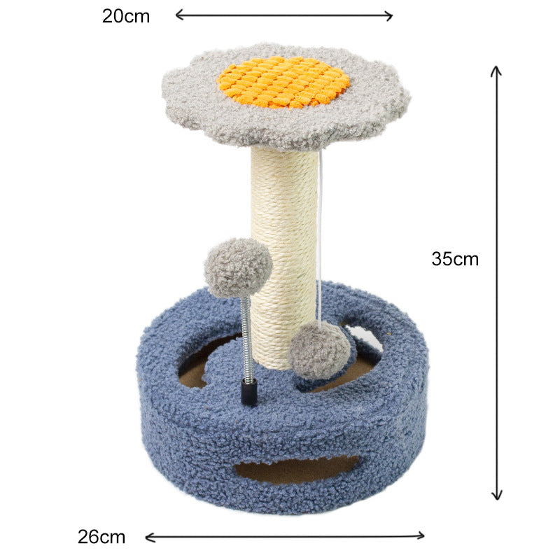 Blue Bold Flower Cat Scratching Post