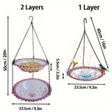 2 Set Purle Elegant Hanging Glass Bird Feeder