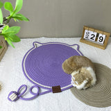 3 Pcs Purple Durable Cat Scratching Mat with Attached Toy Ball