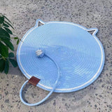 3 Pcs Blue Durable Cat Scratching Mat with Attached Toy Ball