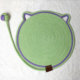 3 Pcs Green Durable Cat Scratching Mat with Attached Toy Ball