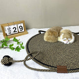 3 Pcs White and Green Durable Cat Scratching Mat with Attached Toy Ball