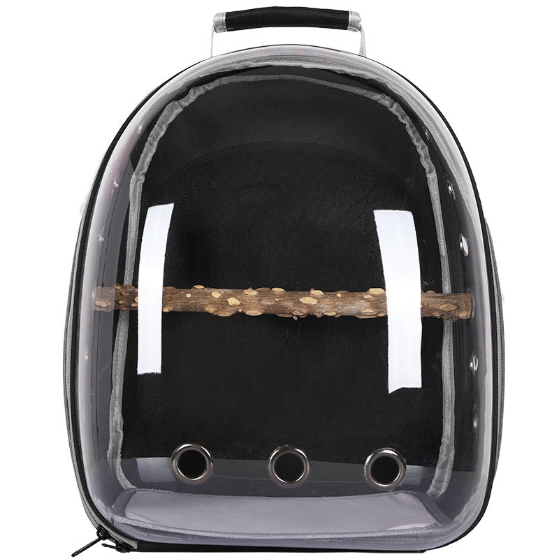 Black Pet Carrier Backpack - Large Capacity for Birds & Cats