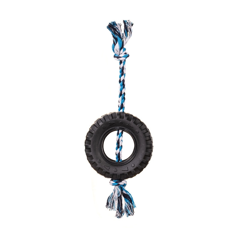 Blue Interactive Tire Rope Dog Toy