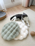 Matcha colour Plush Round Cat Mat
