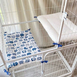 Cat Cage Platform Mat - Blue cat pattern (40x60cm)