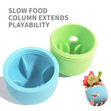 2 Pcs Light Green and Green Interactive Pet Treat Dispensing Ball