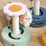 Green And Pink Sunflower Cat Scratching Post