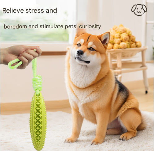 Red Star Long Olive Durable Cotton Rope Dog Toy Set (2-Pack)