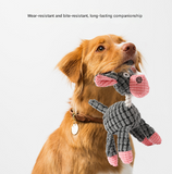 3pcs Brown Goofy Plush Donkey Squeaky Dog Toy