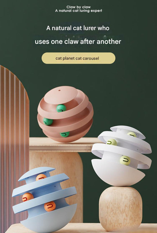 Blue Interactive Cat Scratching Ball Toy