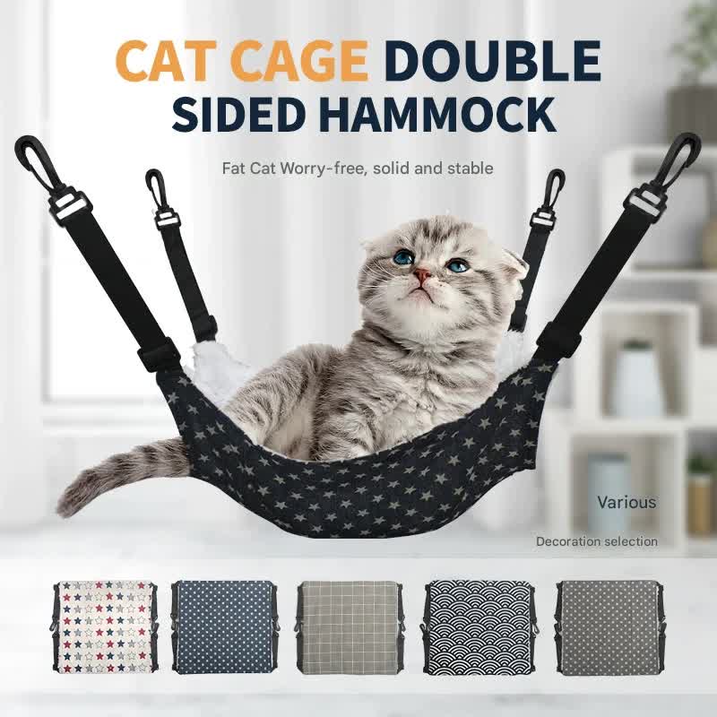 Cat Cage Hammock White and blue stripes