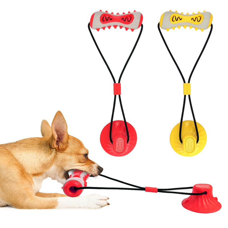 Red Interactive Dog Suction Cup Tug Toy