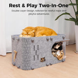 Foldable Felt Cat House for Cats and Small Dogs