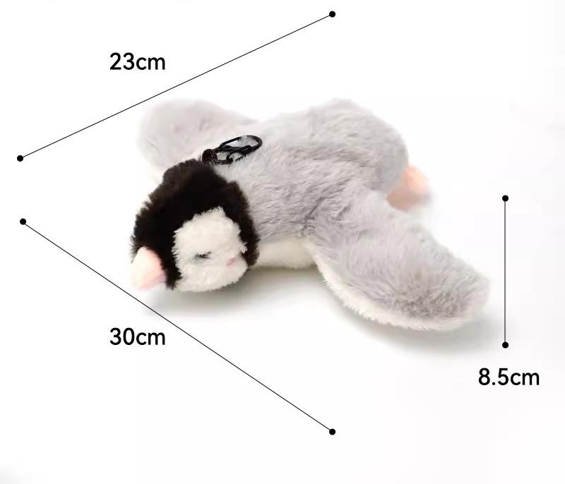 Interactive Flapping Wing Bird Toy for Cats & Dogs (Milo Gray Penguin)