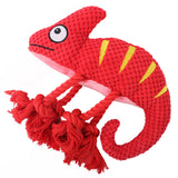 2 Pcs Red Interactive Plush Chameleon Dog Toy