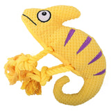 2 Pcs Yellow Interactive Plush Chameleon Dog Toy